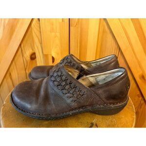 UGG Anila Women's Size 7 Slip On Shoes Brown Leather Lined Read